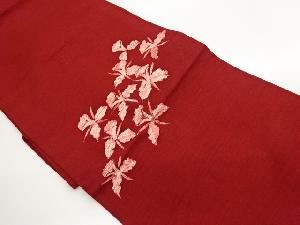 手織り紬カトレア模様名古屋帯